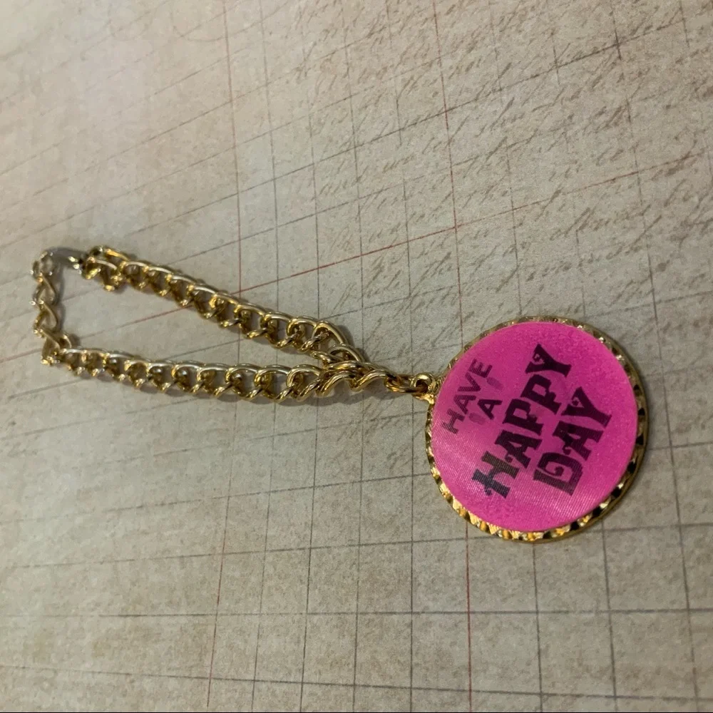 SMILEY HAVE A NICE DAY CHANGE IMAGE VERY VINTAGE BRACELET 70s - Picture 2 of 12